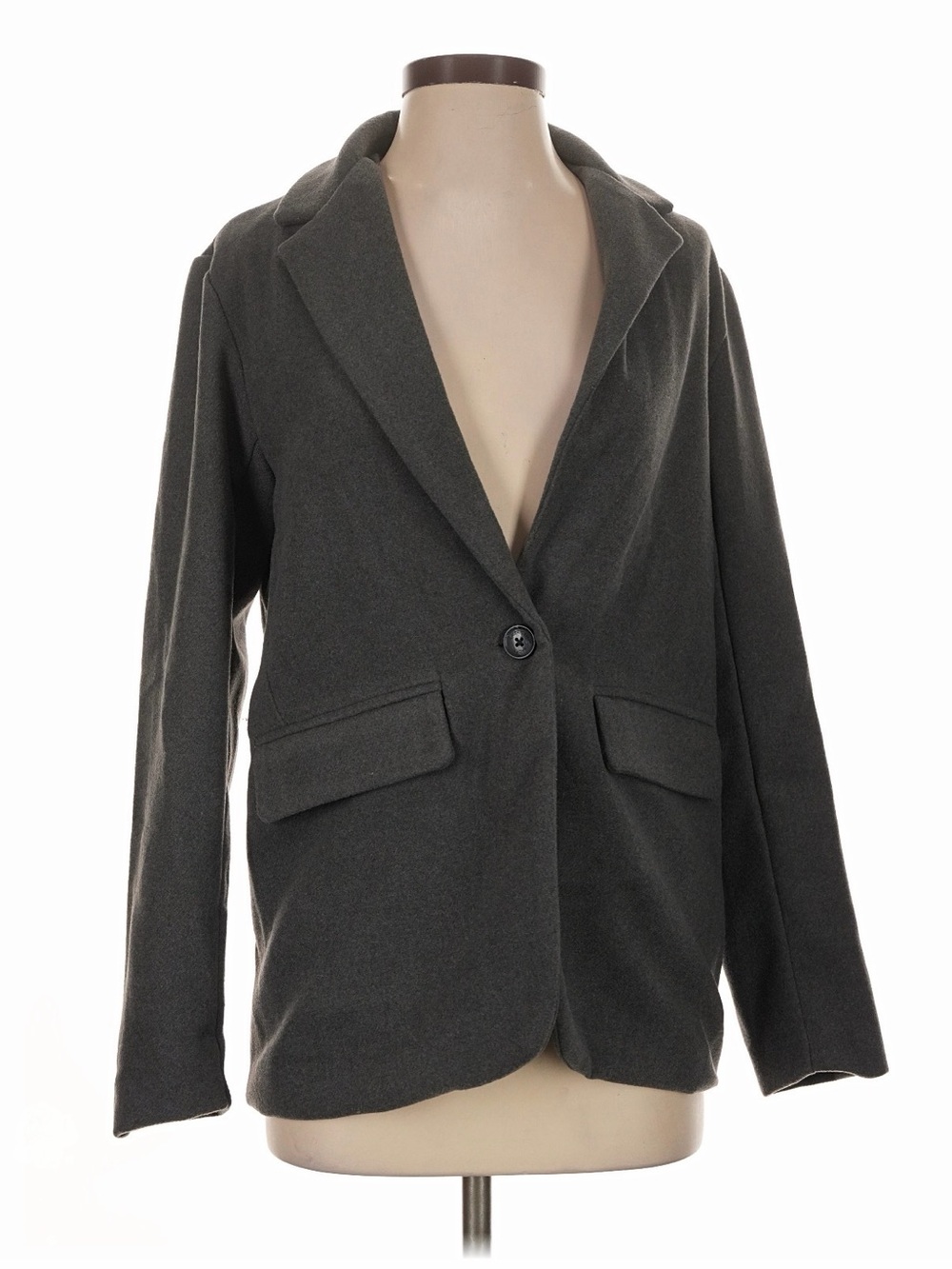 NWT - American Eagle Women's Charcoal Single-Button Oversized Blazer Jacket